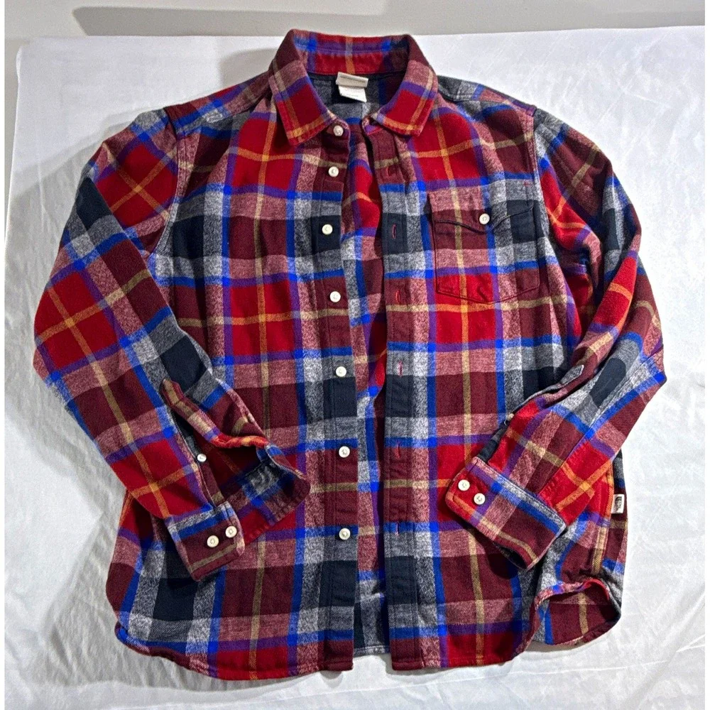 The North Face Arroyo Mens M Flannel Cotton Plaid Long Sleeve Button-Up NF0A5G2Q
